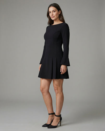 Damen Formende Glockenrock Langarm-Minikleid
