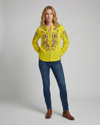 Damen Boho Tunika Stickerei V-Ausschnitt
