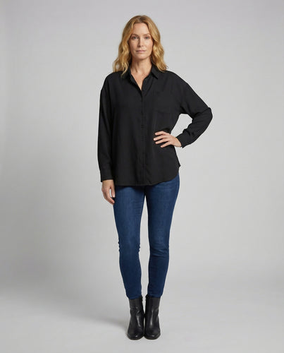 Damen Longline Hemdbluse Tunika Stil
