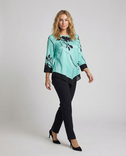 Damen Satin Tunika Leicht Asymmetrisch