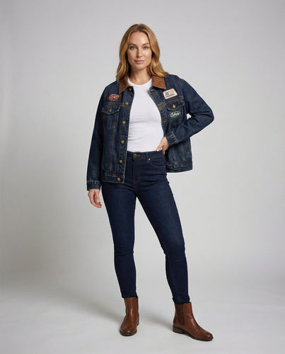 Damen Denimjacke Oversize Utilitarisch