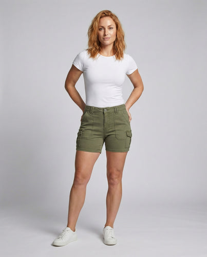 Damen Utility-Bermudas Tailliert Baumwollmix