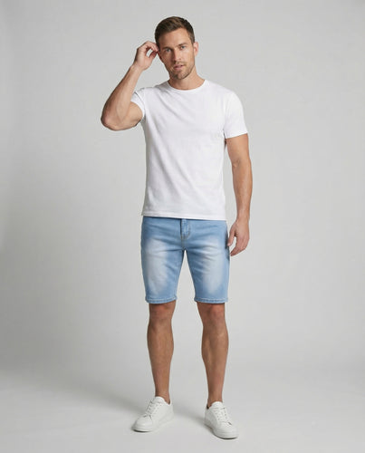 Herren Jeansbermuda Elastisch Used