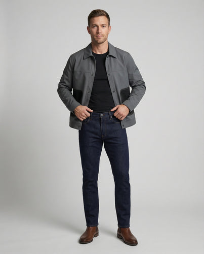 Herren Overshirt Coach-Stil Lässig Druckknöpfe