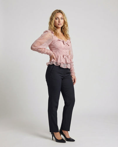 Damen Corsagen Crop-Bluse mit Herzausschnitt