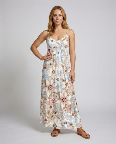 Damen Lingerie Maxikleid mit Floralprint