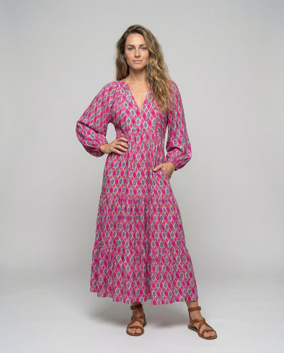 Damen Gestuftes A-Linien Maxikleid