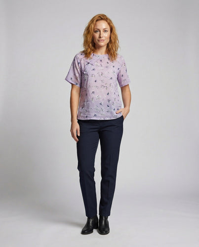 Damen Florale Vintage A-Linien Bluse