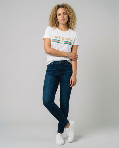 Damen Statement-Print Kurzarmshirt
