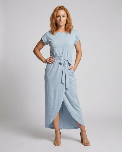 Damen Tulpenrock Bindegürtel Maxikleid