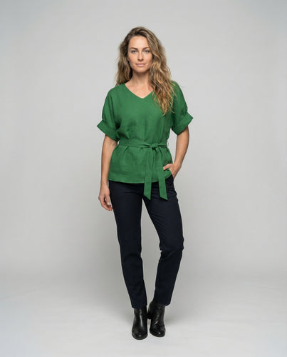 Damen Oversize Stricktunika mit Gürtel