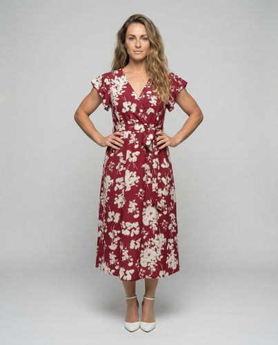 Damen Knotenband A-Linien Viskose-Midikleid
