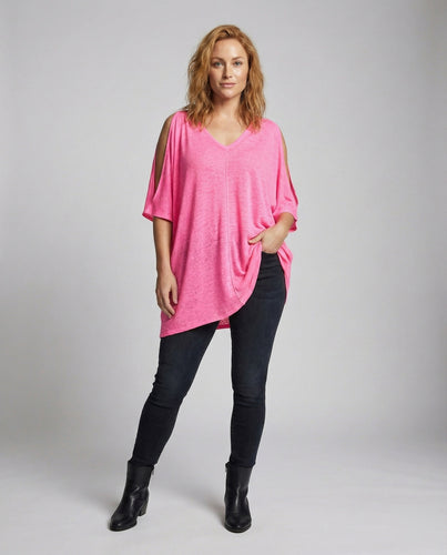 Damen Cut-Out Asymmetrisches Longshirt
