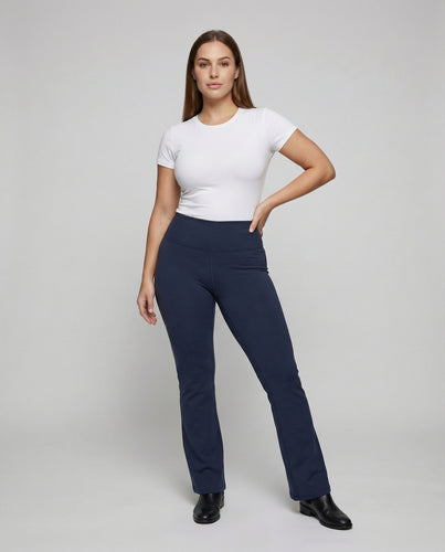 Damen nan hochgeschnittene Stretch-Schlaghose mit enger Oberschenkelpassform und weitem Saum EB