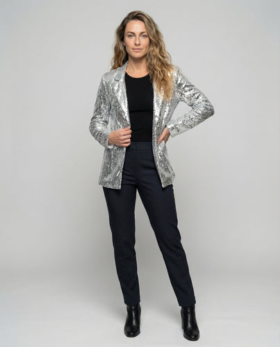 Damen nan Paillettenblazer im Oversize-Schnitt mit kastiger Silhouette EB