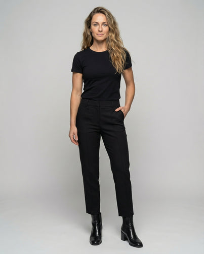 Damen nan schmal geschnittene Ankle-Hose mit Bügelfalte und eleganter Zigaretten-Silhouette EB