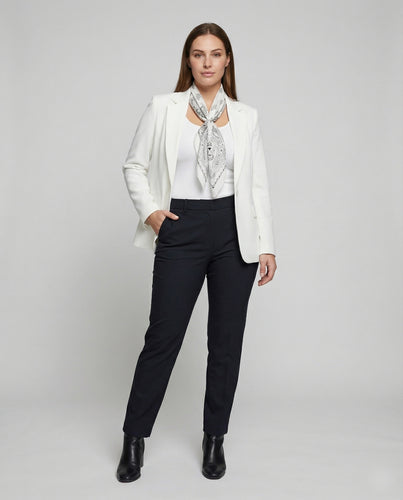 Damen nan schmaler Ein-Knopf-Blazer mit konturierenden Abnähern und krempelbaren Ärmeln EB