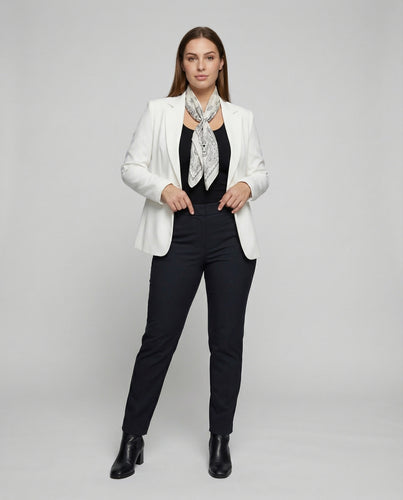 Damen nan taillierter Kurzblazer mit schmalem Reverskragen und Ein-Knopf-Silhouette EB