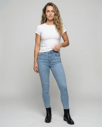 Damen nan Thermo-Stretch-Skinny-Jeans mit hohem Bund, elastischem Komfort und Teddyfutter EB