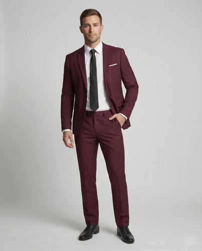 Herren nan eleganter einreihiger Anzug schmal geschnitten mit elastischer Hose und klassischem Revers EB