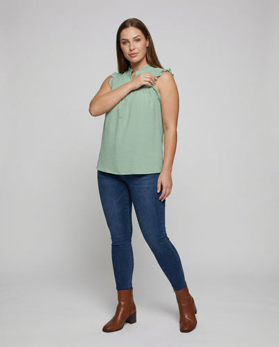 Damen Modische Gesmokte Krepp Bluse