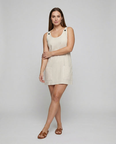 Damen Praktische A-Linien Baumwoll Trägerkleid