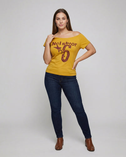 Damen Lässige Used-Look Baumwollmix Printshirt
