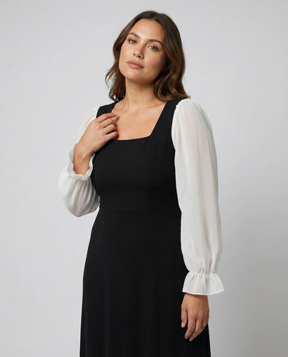 Damen Zierliche Mieder Chiffon Maxikleid