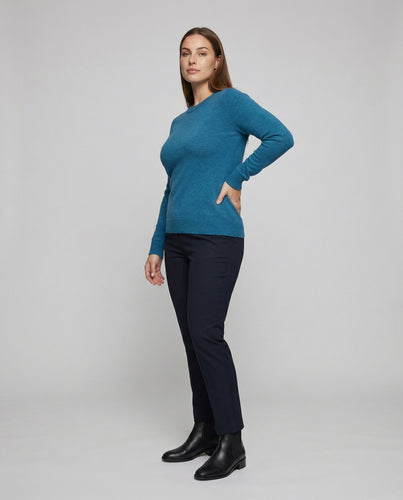 Damen Taillierte Rippkante Kaschmirmix Feinstrickpullover