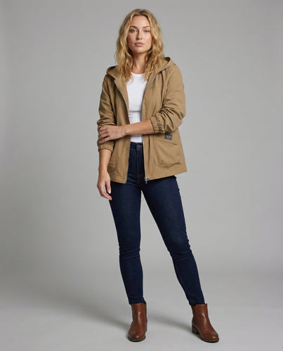 Damen Leichte Utility Mischgewebe Kapuzenjacke