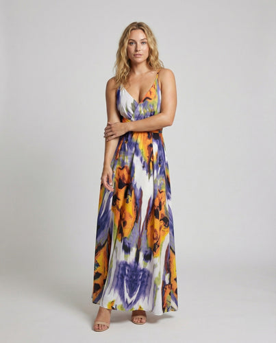Damen Fließendes Wickel-Front Mischgewebe Strandmaxikleid