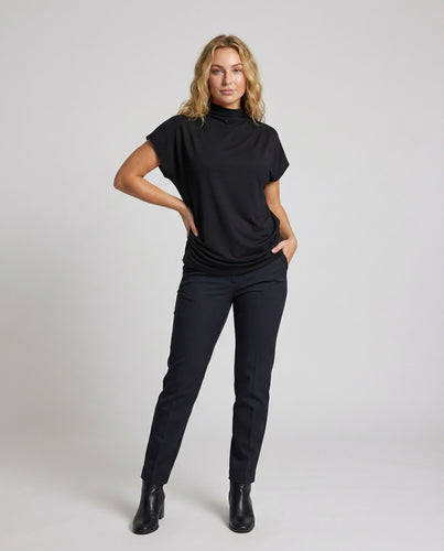 Damen Asymmetrische Poncho-Stil Mischgewebe Poncho-Shirt