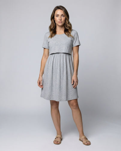 Damen Bequeme Kurzarm Jersey Umstands-Kleid
