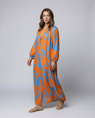 Damen Fließende Kaftan Mischgewebe Kaftan-Maxikleid