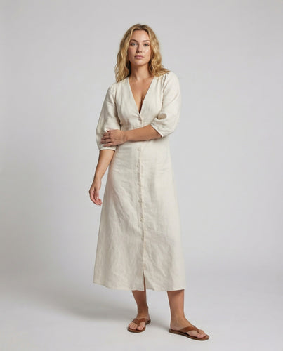 Damen Taillierte Rückenschnürung Mischgewebe Hemdkleid