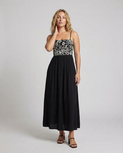 Damen Lässige Bestickte Mischgewebe Empire-Sommerkleid