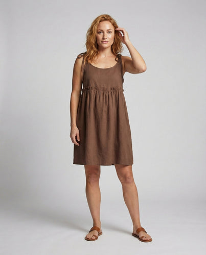 Damen Luftige Empire-Taille Mischgewebe Träger-Babydollkleid