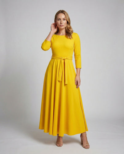 Damen Retro Tellerrock Mischgewebe Abend-Swingkleid
