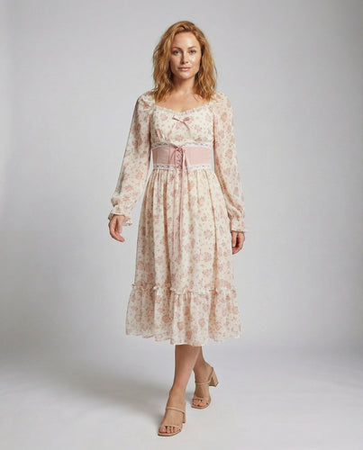 Damen Romantische Korsett-Optik Chiffon Chiffon-Maxikleid