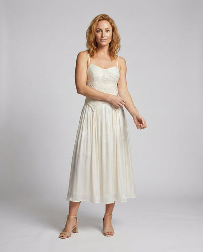 Damen Romantische Korsett-Optik Chiffon Corsagen-Maxikleid