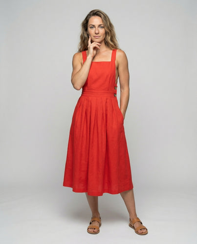 Damen Sommerliche Schwingrock Mischgewebe Spaghettiträger-Midikleid