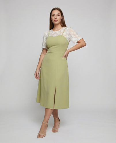 Vielseitige A-Linie Mischgewebe Lagenkleid