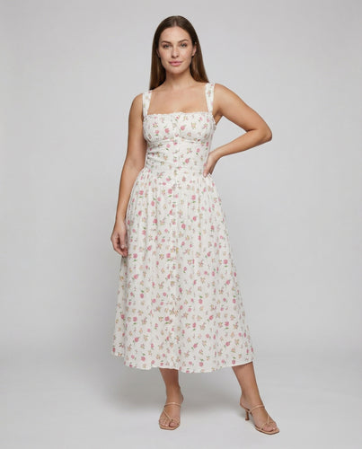 Retro Godet-Rock Mischgewebe Träger-Midikleid