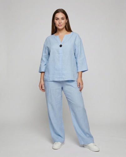 Damen Elegante Verdeckte Druckknöpfe Mischgewebe Leichtstoff-Kombination