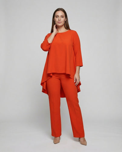 Damen Elegante Wasserfall-Tunika Mischgewebe Zweiteiler-Ensemble