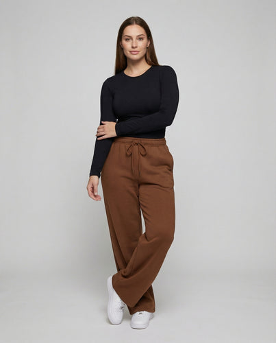 Damen Sportliche Kordelzug Sweat Sweatpalazzohose