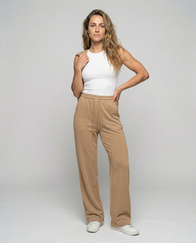 Damen Weite Palazzo-Schnitt Mischgewebe Loungehose