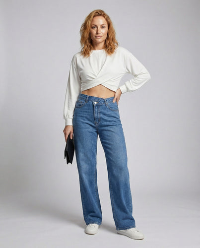 Damen Urbane Oversize-Look Denim Baggy-Jeans