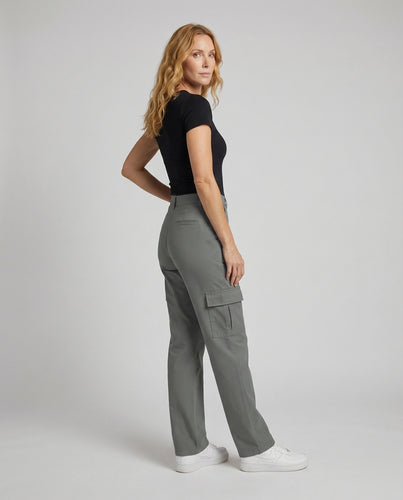 Damen Urbane Klappentaschen Mischgewebe Hose