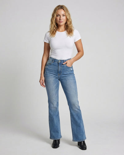 Damen Formgebende Schlagschnitt Stretch-Jeans Stretch-Jeans